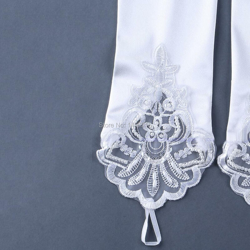 Guantes de boda blancos con apliques sin dedos, accesorios de boda, guantes de novia de ópera, 2020 en stock