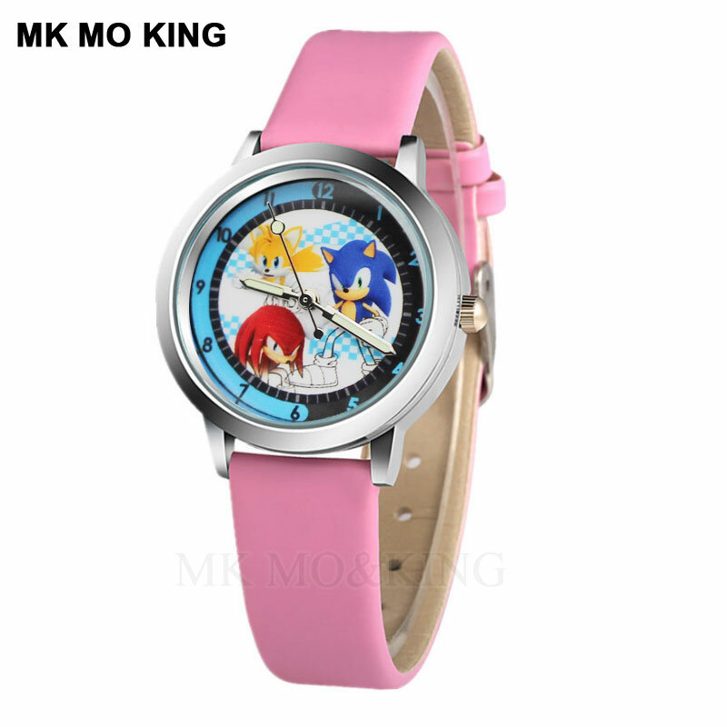 少年少女かわいい動物漫画の子供の腕時計ファッションゼリー革ピンククォーツ腕時計子供腕時計ベストギフト