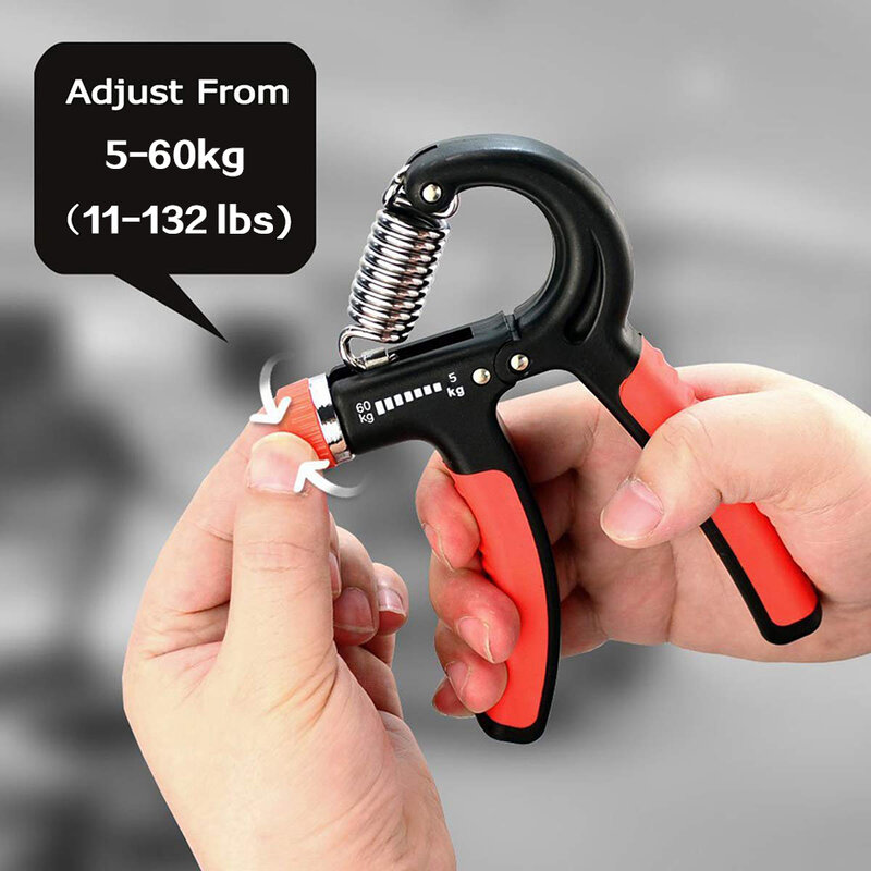 WorthWhile 5-60Kg Gym Fitness Adjustable Hand Grip Finger Forearm Strength for Muscle Recovery Hand Gripper Exerciser Trainer
