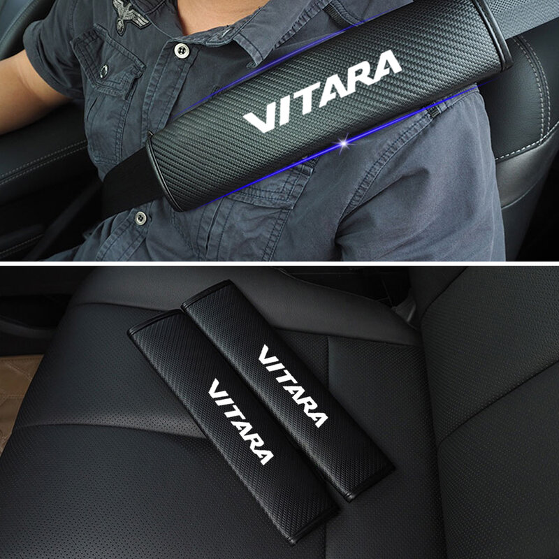Coprispalle per cintura di sicurezza per auto per Suzuki Vitara cintura di sicurezza per auto tracolla proteggi cuscinetti copertura antiscivolo nessun sfregamento morbido 2 pezzi