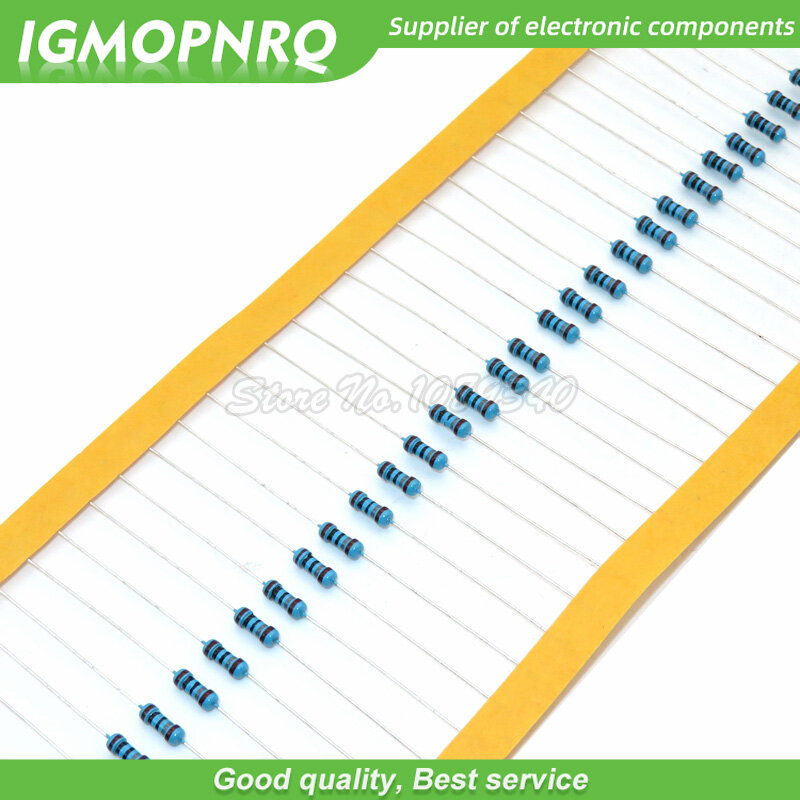 100pcs Metal film resistor Five color ring Weaving 1/4W 0.25W 1% 200K 200K ohm 200Kohm