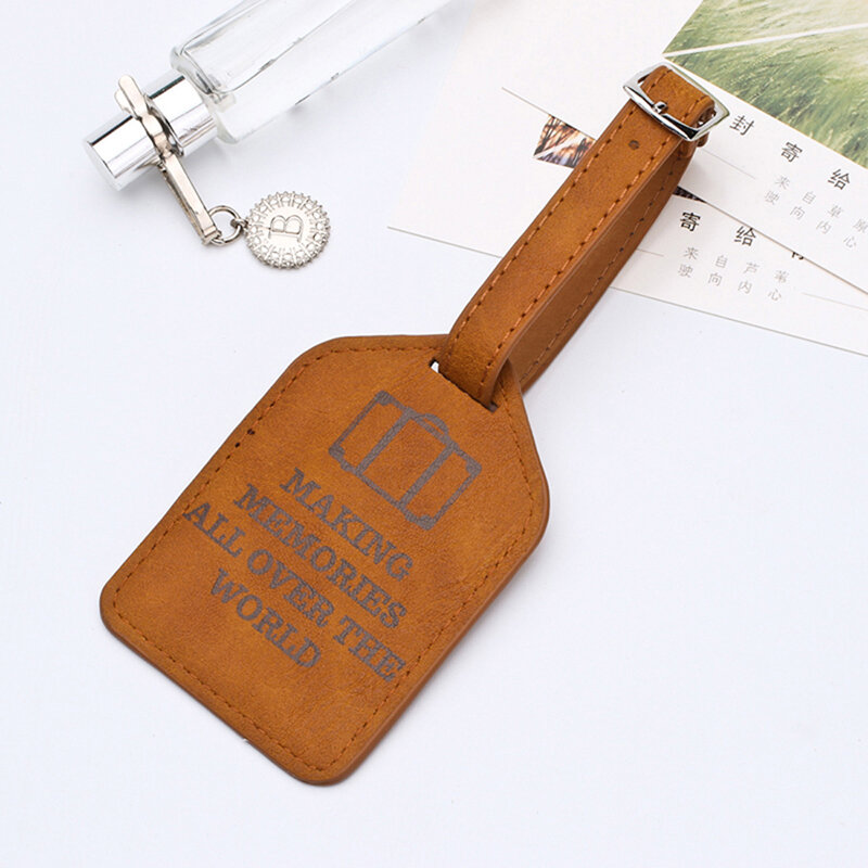 Zoukane Leather Suitcase Luggage Tag Label Bag Pendant Handbag Portable Travel Accessories Name ID Address Tags LT02
