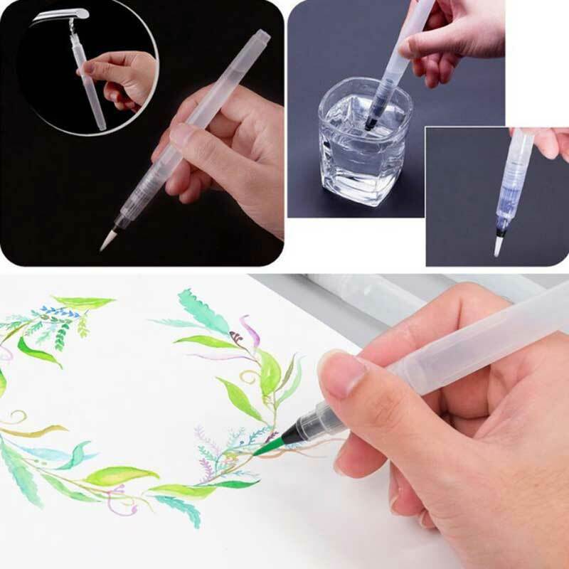 Water Brush Ink Pen for Watercolor brush pen Calligraphy Painting Illustration Pen Stationery Refillable Drawing Art Supplies