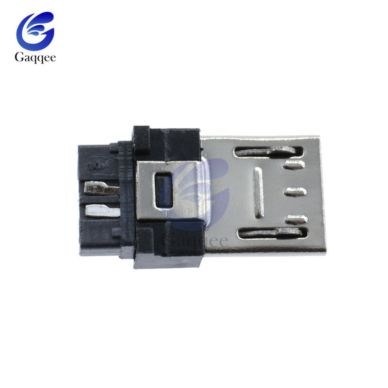 10 unids/set 4 en 1 DIY conector macho Micro USB tipo de soldadura macho 5 conector Pin con cubierta de plástico