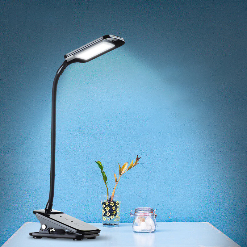 Eye Protect LED Table Lamp Study Desk Lamp Clamp Clip Light 3 mode Dimmable Bendable USB recharged Book Reading night light