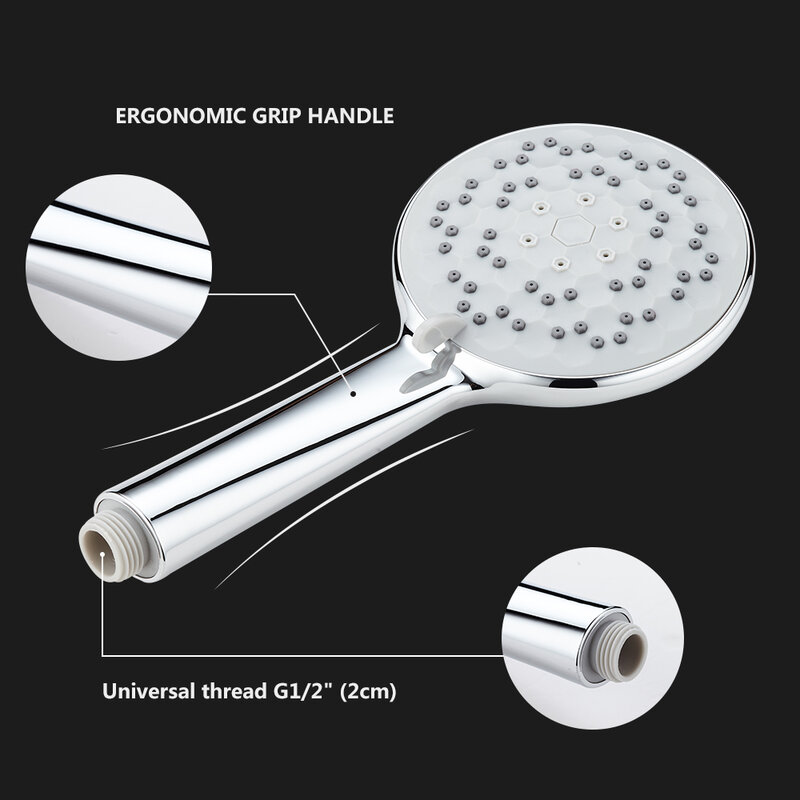 4-Modes ABS Plastic Chrome Water Saving Pressurized Shower Head Bath Showerhead Set Multifunction Handheld Sprinkler