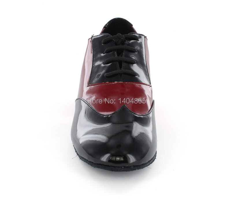 KEEWOODANCE nueva moda caliente calidad negro y rojo cuero de vaca Real salón Latino zapatos de baile para hombre envío gratis