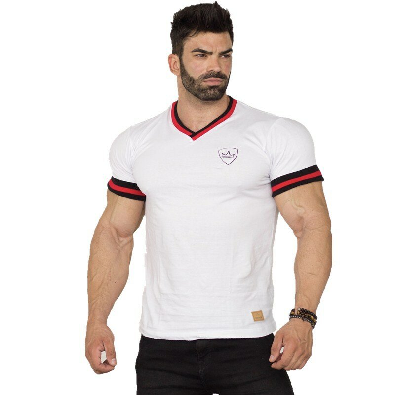 Camisa de treino de manga curta dos homens dos homens da aptidão do halterofilismo da aptidão do exercício de t camisa