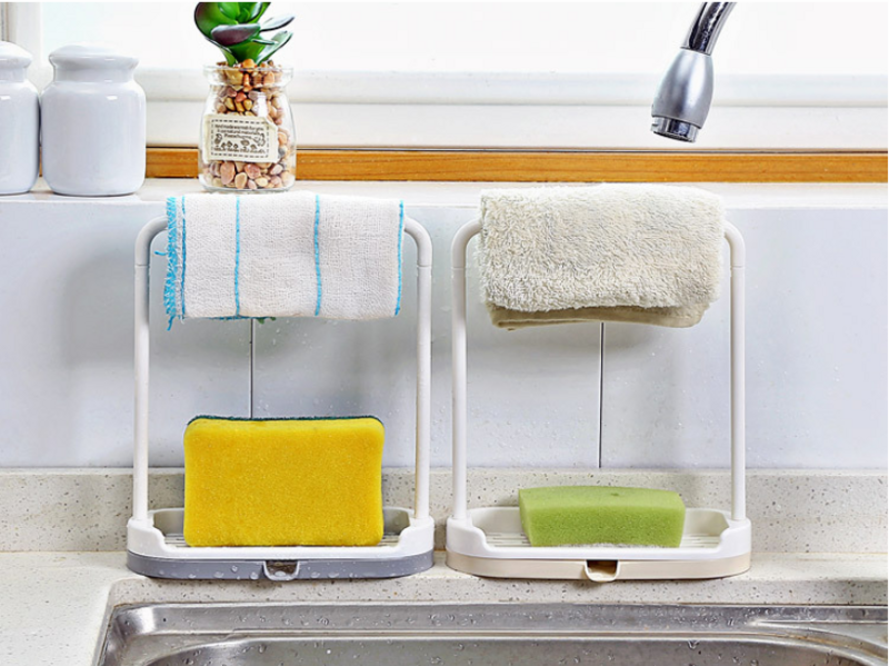 Estante de almacenamiento multifuncional de esponja para toalla colgador de cocina colgador de estante de almacenamiento de trapo colgador ganchos de cocina de baño