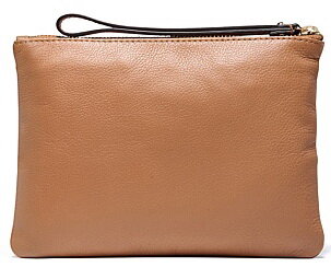MID MIM-Bolso de cuero con cremallera y logotipo redondo, bolsa de mano, tamaño medio, 20X15 CM