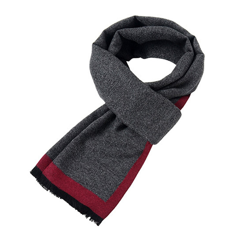 Зимняя Классическая мода, теплый мягкий шейный платок, шарф, мужские аксессуары, подарок