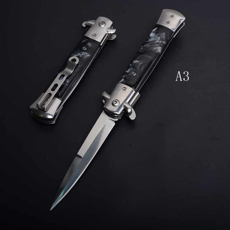 CS – couteau à griffes pliant rapide 440C, manche en bois acrylique, de poche, pour camping, chasse, survie, outil EDC