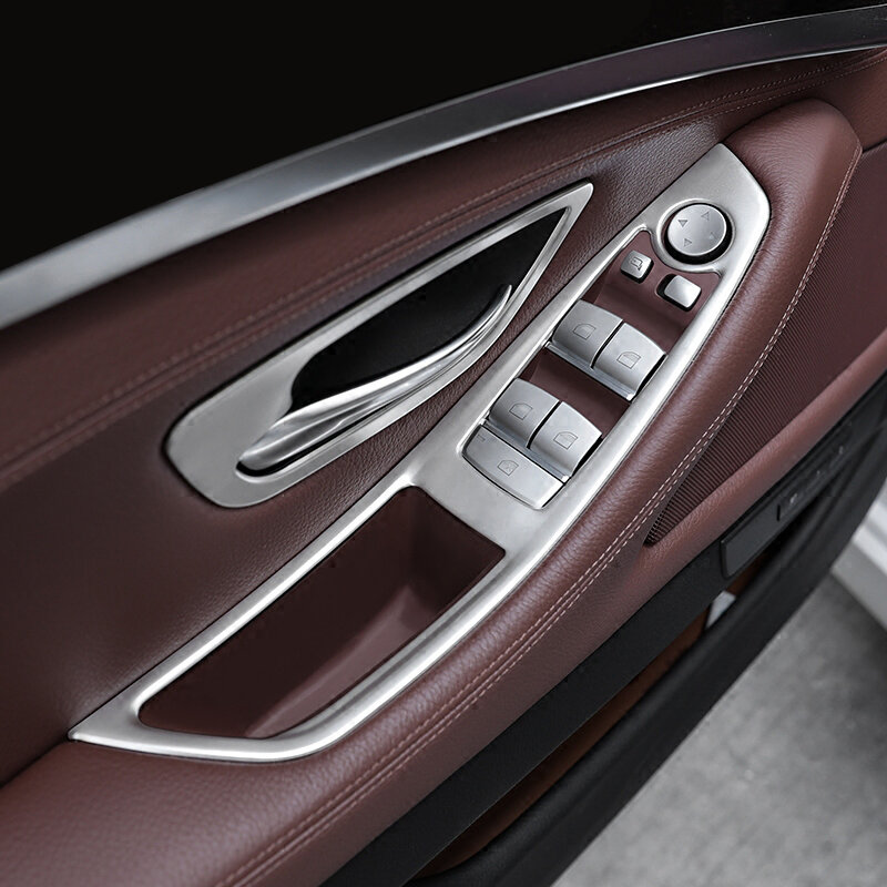 Aksesoris untuk BMW 5 Series F10 F18 2011-17 Mobil Tuas Roda Gigi Bagian Dalam AC Panel CD Pintu Penutup Sandaran Tangan Trim Stiker Mobil