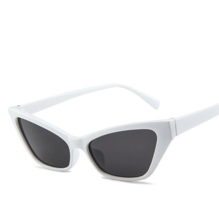 Солнцезащитные очки «кошачий глаз» женские, милые привлекательные винтажные солнечные очки треугольной формы, в стиле ретро, чёрные белые, ...
