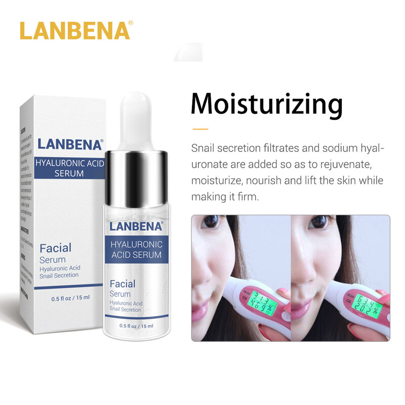 LANBENA-suero Facial, crema Facial, vitamina C, ácido hialurónico, antiedad, antiarrugas, hidratante, blanqueador, cuidado de la piel