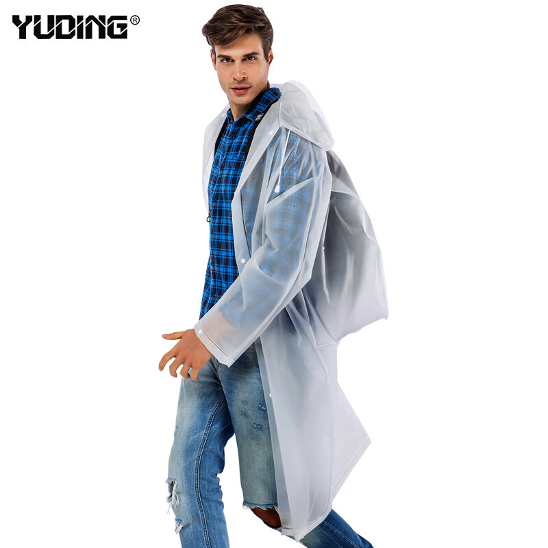Yuding – Poncho en plastique épais pour femme et homme, imperméable, universel, à capuche, pour la randonnée et la randonnée, sac d'école pour étudiants