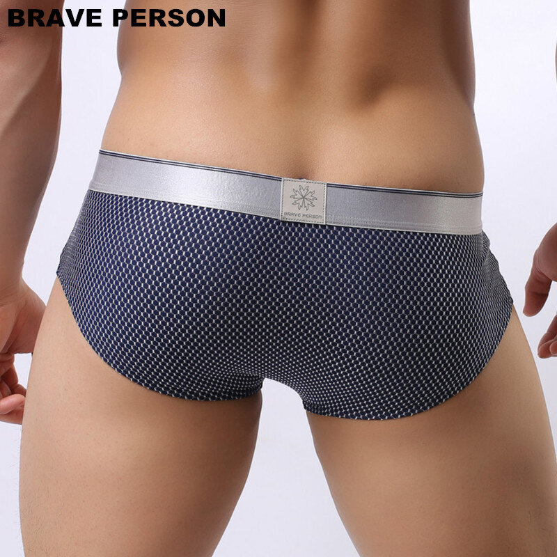 BRAVE PERSON Brand ชายชุดชั้นในเซ็กซี่กางเกงในคุณภาพสูงไนลอน Jacquard ชุดชั้นในชายแฟชั่นกางเกงขาสั้นบุรุษ...