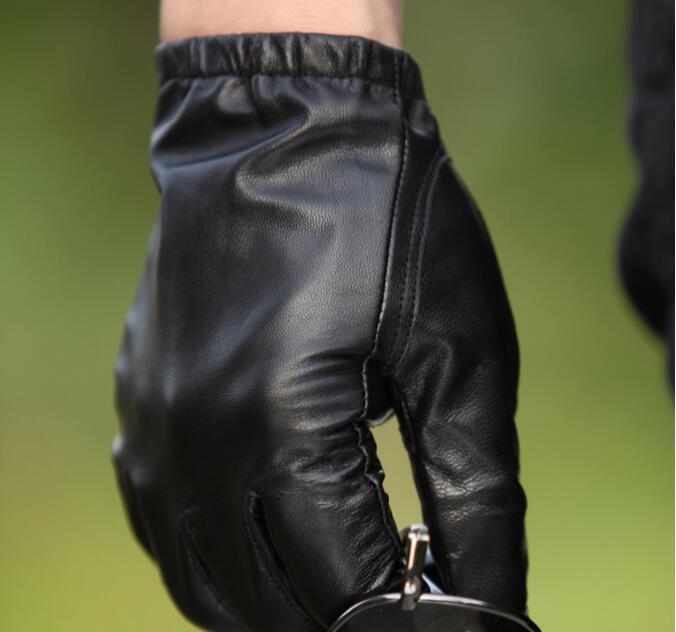 2019 moda z najwyższej półki mężczyźni prawdziwej skóry rękawice nadgarstka kożuch rękawiczki dla człowieka cienkie zimowe jazdy pięć palców rzucili HP513-03