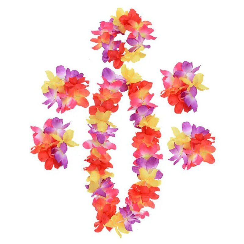 Impreza tropikalna sprzyja hawajski naszyjnik wianki Leis girlanda z kwiatów Luau Beach Hula ślubny strój urodzinowy akcesoria