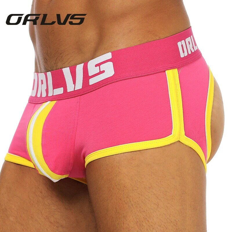 Трусы-боксеры ORLVS мужские с бандажом, трусы слипы из хлопка, пикантное нижнее белье для геев
