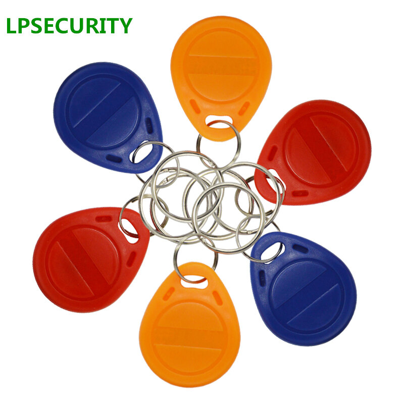 LPSECURITY 100 pieces 125Khz Keychains RFID Proximity ID Card Token Tags Key Fobs for access control