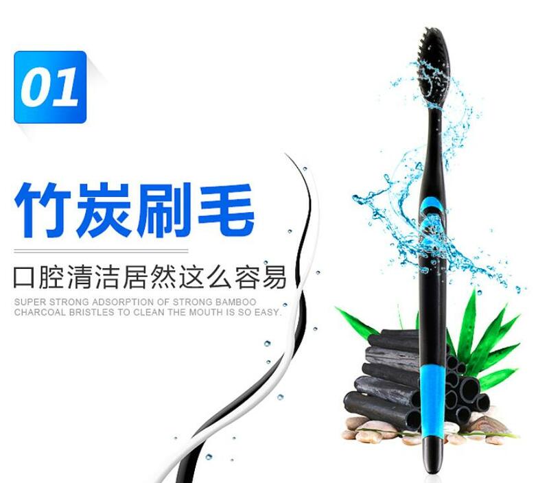 Cepillo de dientes de carbón de bambú de piel suave para adultos, cubierta dura familiar, 10 unidades, envío gratis, venta al por mayor y envío directo