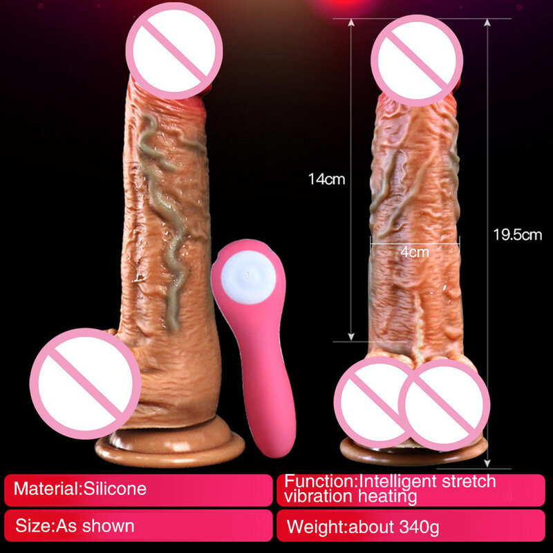 Vibrador realista de silicona con calefacción para adultos, estimulador Anal, masajeador vaginal