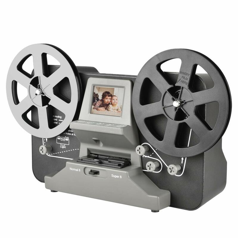 8mm & Super 8 Reels to Digital MovieMaker Film Scanner,Pro Film Digitizer Machine with 2.4" LCD, Black