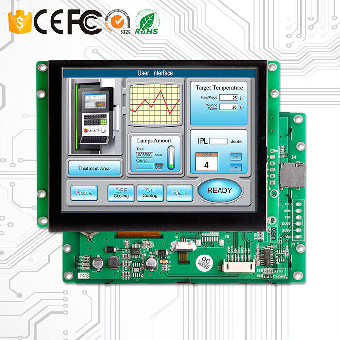 Interfaz de máquina humana de 8 pulgadas, pantalla táctil con controlador, programa, pantalla táctil e interfaz UART