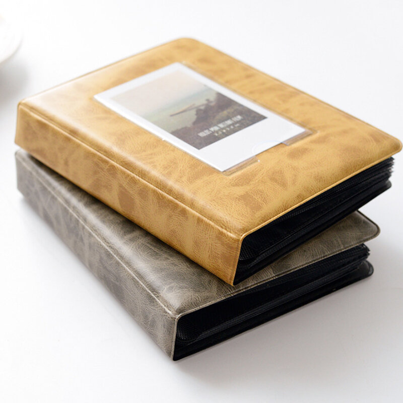 Retro 3 Inches 64 Pockets Photo Album Mini Instant Album Polaroid Photo Album Picture Case Storage Fuji Instax Mini 9/8/70 / 7s