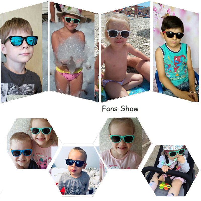 Óculos de sol espelhados tr90 para crianças, óculos de silicone polarizado seguro para meninos e meninas, presente para bebês, proteção uv400, novo, 2019