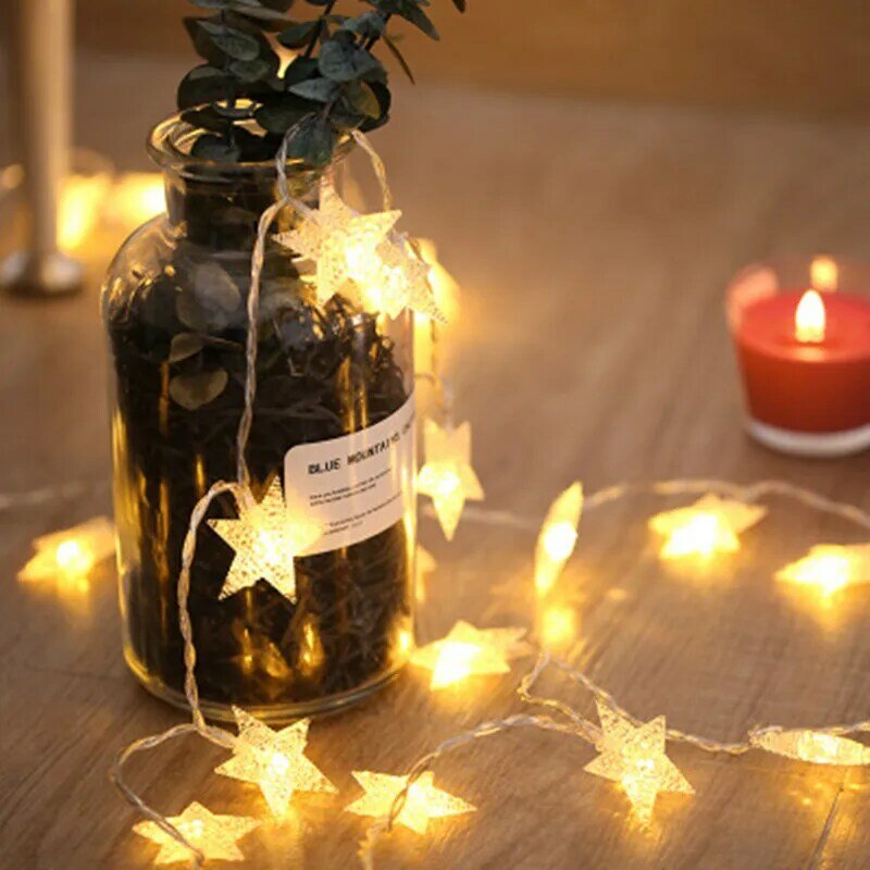 Led puffer bola lâmpada string estrela string bateria caso ins menina coração longo brilhante piscando quarto casa festa de natal decoração