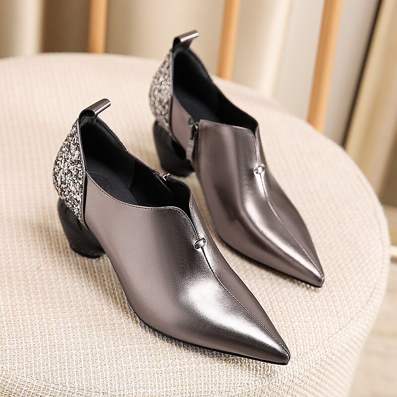 INSผู้หญิงรองเท้าFirst Layer cowhide + Gretel PLUSขนาด 22.5-26 ซม.ปั๊มรองเท้าผู้หญิงpointed Toeสุภาพสตรีรองเท้าแฟชั่น
