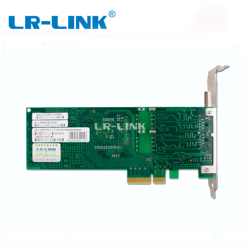 Adaptateur de dérivation Ethernet Gigabit 9712HT-BP, LR-LINK mo, carte réseau PCI Express x4 à double Port, Intel I350AM2 NIC, 1000