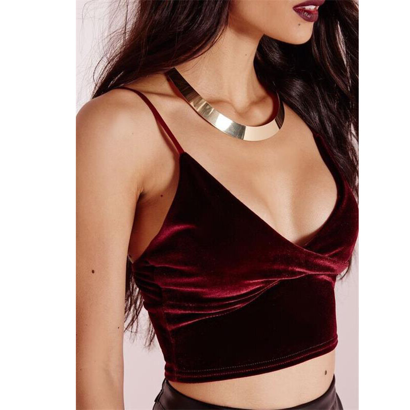 Sexy Women Velvet Camis Crop Tops Vintage Female Harajuku Sleeveless Shirt Casual Camisole Women Tanks Tops Fitness For Lady