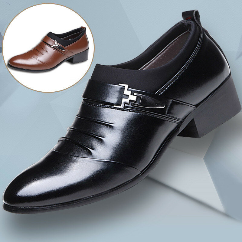 Handmade Leather formal shoes men Office Business Wedding Suit dress shoes men Loafers Pointed ToeCasual sapato social masculino
