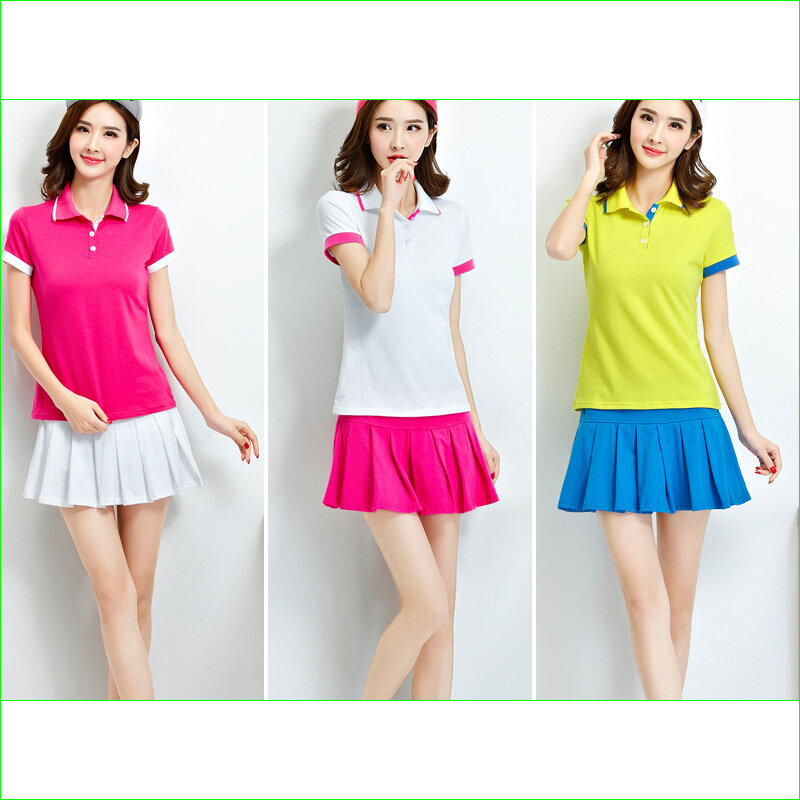 Cotton Tennis Shirt and Skirt Summer Two-piece Sports Dress Badminton Running Outdoor Sportswear S 5XL
