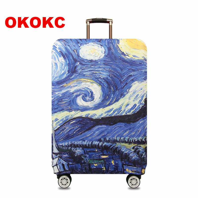 Чехол для чемодана OKOKC, цветной, толстый, подходит для чемоданов 18 ''-32'', эластичный чехол для чемодана, аксессуары для путешествий