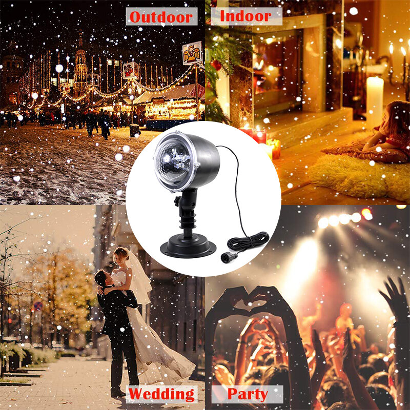 Christmas Snowflake Laser Light Snowfall Projector IP65 Moving Snow Outdoor Garden Laser Projector Lamp For New Year Party