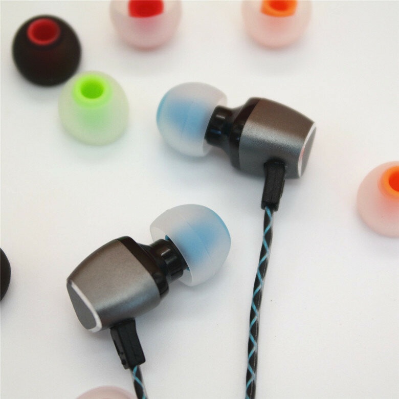 Fundas de silicona suave para auriculares, almohadillas para los oídos de 3,8mm, almohadillas para los oídos de doble color, 10 Uds./5 pares