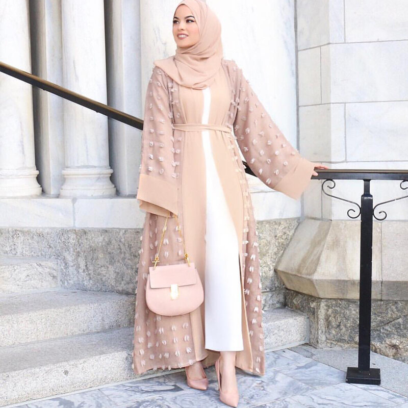 Abayas Für Frauen 2020 Kaftan Abaya Dubai Islam Kimono Strickjacke Muslimischen Kleid Kaftan Marocain Hijab Kleid Türkisch Islamische Kleidung