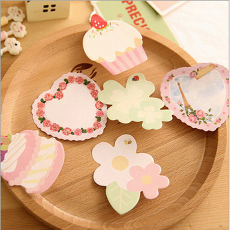 4pcs/lot  l Cute flowers Self-Adhesive Memo Pad Sticky Notes Planner Stickers Sticky NotesNotes Memo  Notepad Stationery