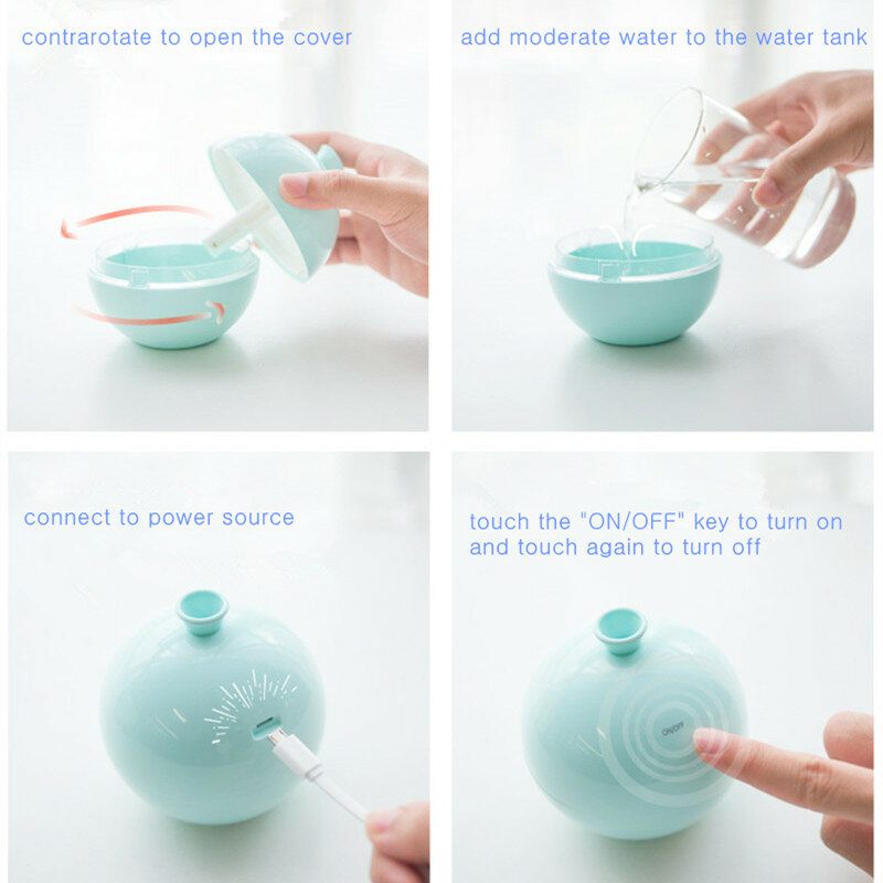 USB Balloon  Mini Air Humidifier Aroma Diffuser Water Mist Maker for Home Car Ultrasonic Humidifier Diffusers White Pink Blue