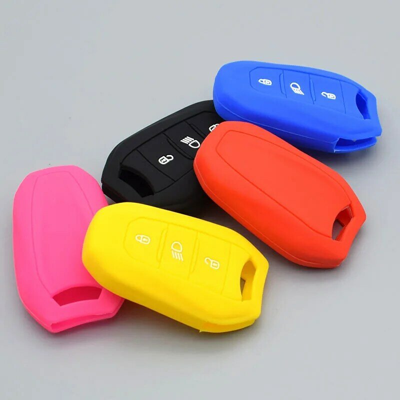 10 units silicone rubber car key case cover holder shell for Peugeot 308 508 2008 3008 4008 5008 for Citroen smart remote key