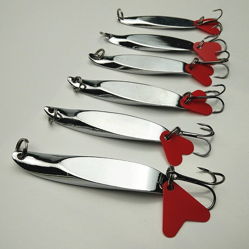 7/10/14/18/21/28g 1 set metal curved spoon fishing lure artificial fish lure bait silver metal bass bait sequin sea boat fishing