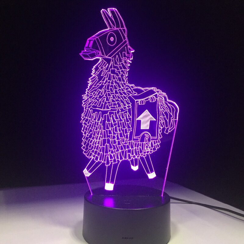 3D ledランプ 7 色タッチスイッチテーブルランプデスクライト溶岩ランプアクリル錯覚ルーム雰囲気照明ゲームファンのギフトをすべてのスキン