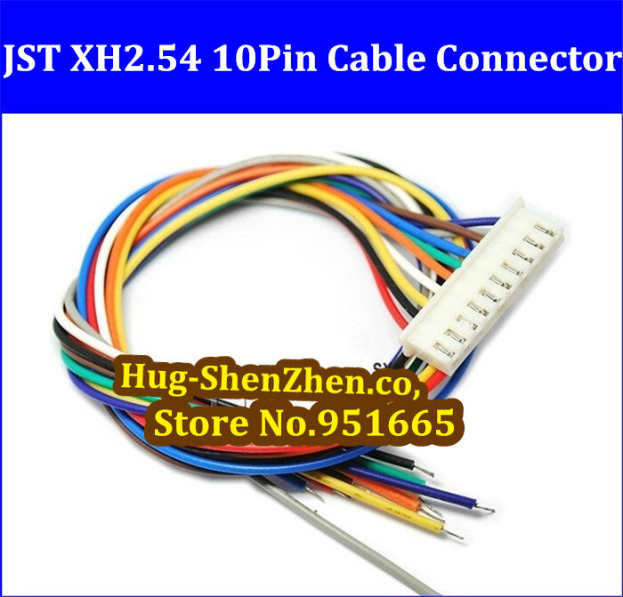 Jst xh2.54-cabo eletrônico de 30cm, cabeça única com conector xh2.54-10pin, 30cm, novo, 30 peças