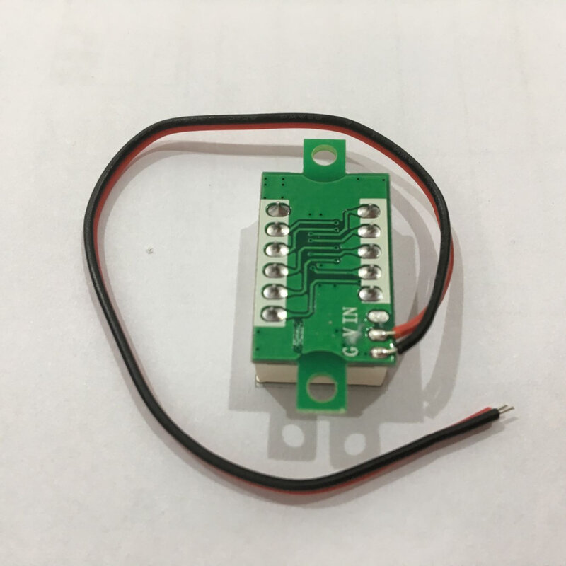 Mini voltímetro Digital de dos cables, 0,36 pulgadas, CC 4,5 V-30,0 V, 3 bits, pantalla LCD roja, voltímetro, 25% de descuento
