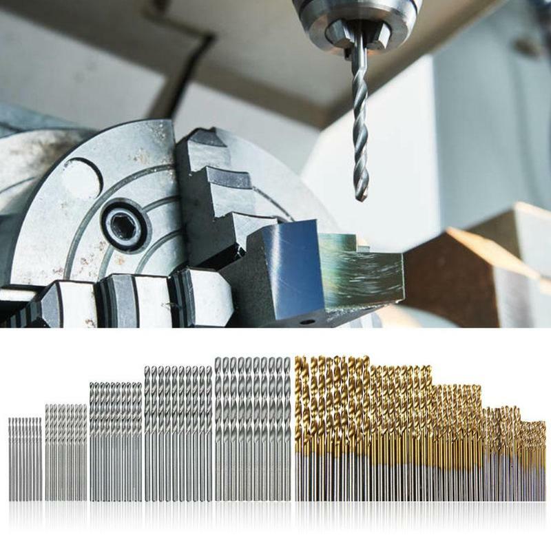 Unids/set de broca de torsión recubierta de Titanio, perforadora de acero de alta velocidad, herramientas de Metal y plástico para carpintería, taladro eléctrico, 100