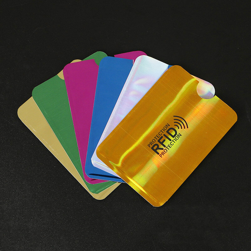 7Pcs Anti Rfid Wallet Blocking Reader Lock Bank Card Holder Id Bank Card Case Protection Metal Credit NFC Holder Aluminium